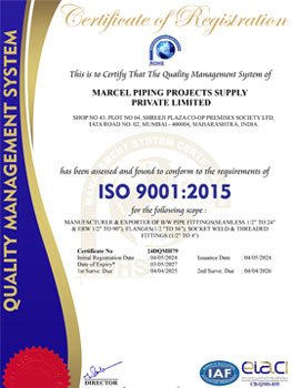 ISO 9001:2015 Certificate MarcelForged